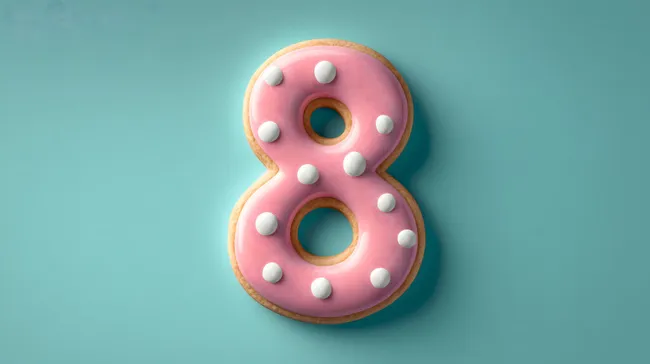 Dekorierter Geburtstagsziffer-Keks in Rosa