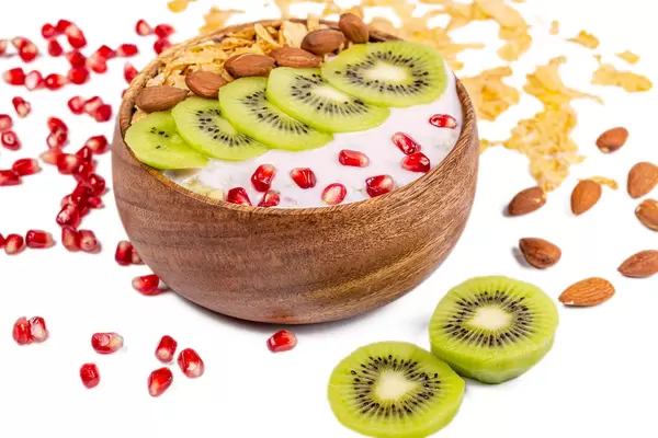 Delicious and healthy breakfast background