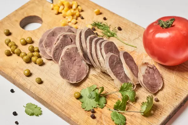 Delicious kazy - Traditional Central Asian sausage prepared with horse meat