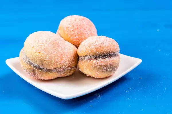 Delicious round Pink Sugar Cookies on the plate (Flip 2019)