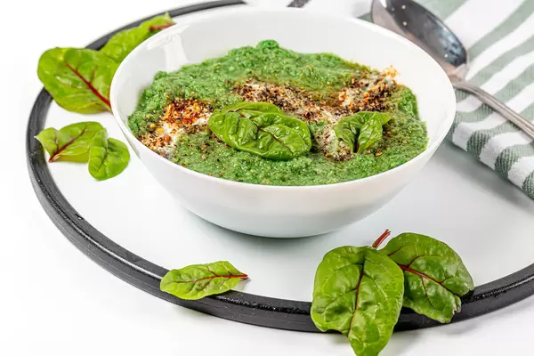 Delicious vegetable green soup puree