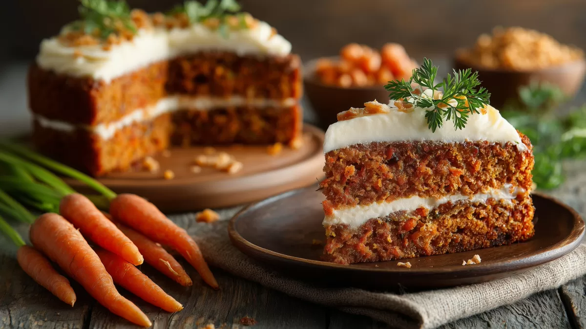 Delikate Karotten-Kuchen-Scheiben mit Frischkäse-Frosting
