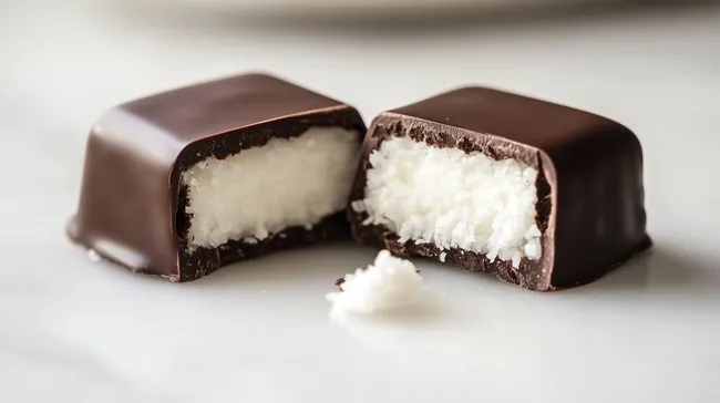 Delikate Kokos-Schokoladenriegel mit samtiger Textur