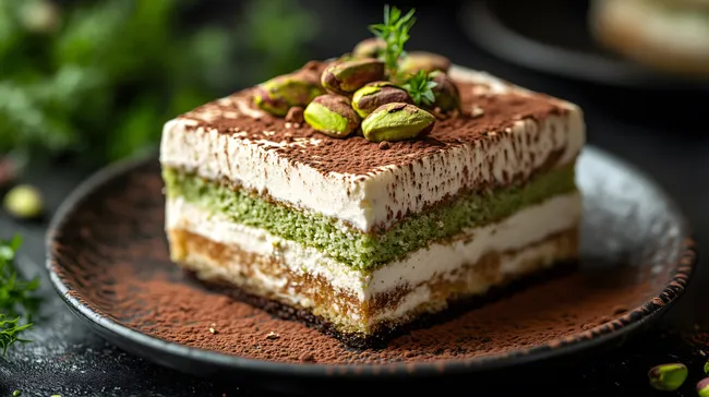 Delikate Tiramisu-Torte mit Pistazien