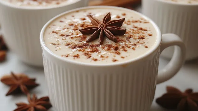 Delikater Chai-Tee-Latte mit Zimt und Sternanis