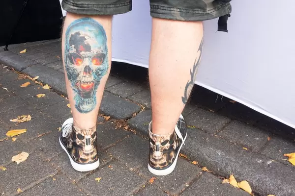 Demonic skull tattoo - Street fair, Cologne