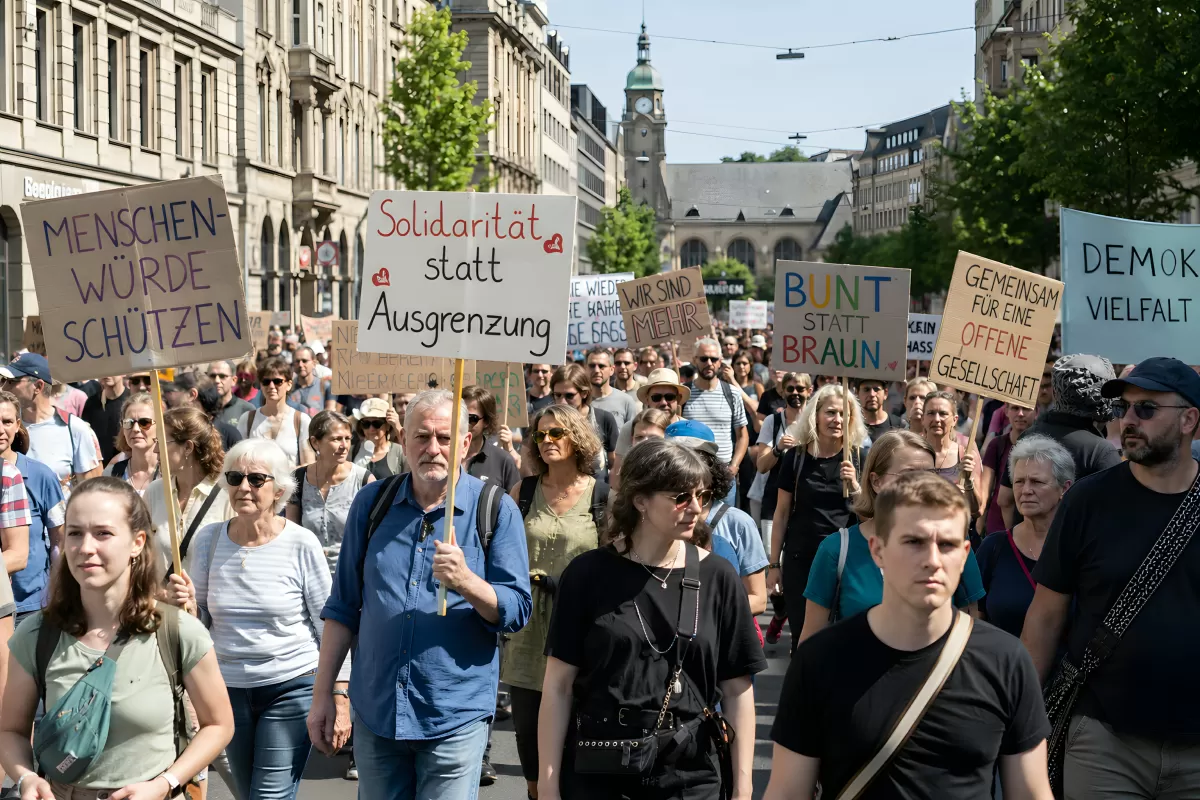 Demonstration für Solidarität und offene Gesellschaft