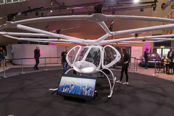 Der Volocopter als deutsche Zukunftsmobilität auf der Digital X ausgestellt