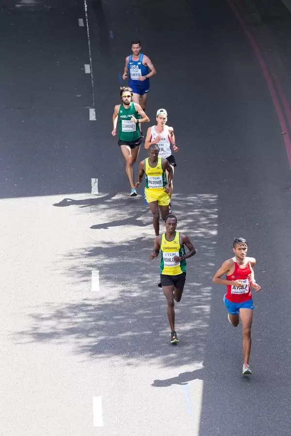 Derlys Ayala und weitere Läufer (Marathon Finale) bei den IAAF Leichtathletik-Weltmeisterschaften 2017 in London