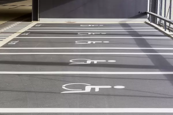 Designated parking area for passengers with disabilities at the new BER airport in Berlin