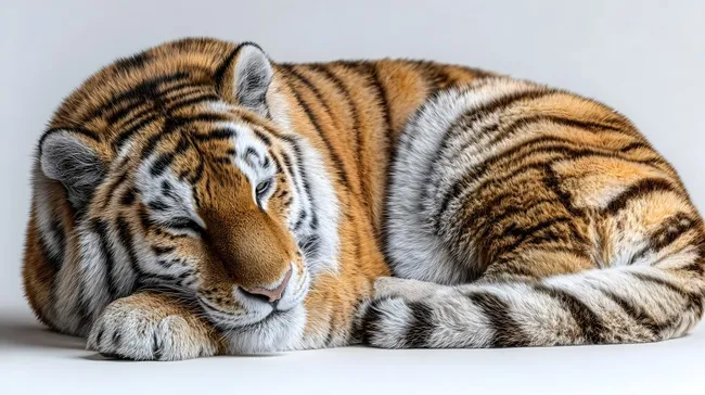 Detailansicht eines friedlich schlafenden Tigers