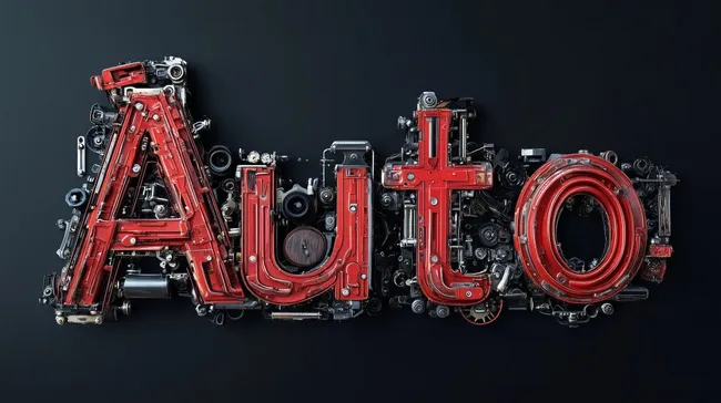 Detailansicht von Autoteilen in Rot und Schwarz