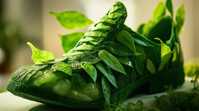 Detailansicht von Blättern in grüner Farbpalette