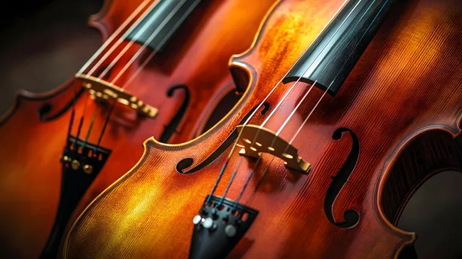 Detailansicht zweier hochwertiger Bratschen