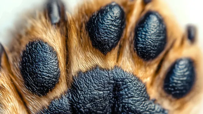 Detailaufnahme einer Hundepfote