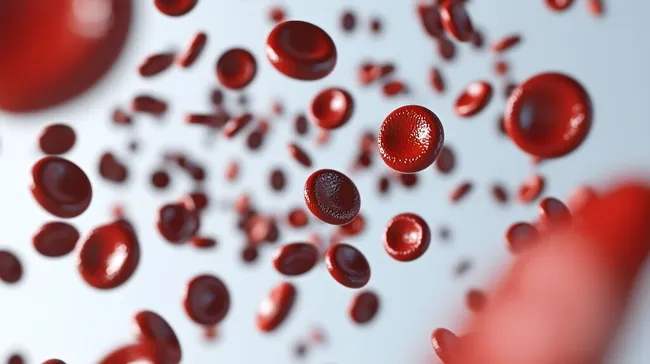 Detailaufnahme roter Blutkörperchen in Nahaufnahme