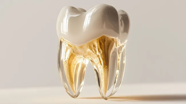 Detailgetreuer Porzellanwurzel mit Goldakzenten