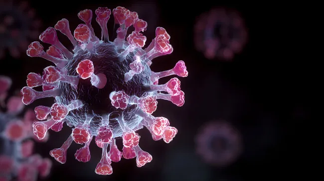 Detaillierte 3D-Darstellung eines Coronavirus-Modells