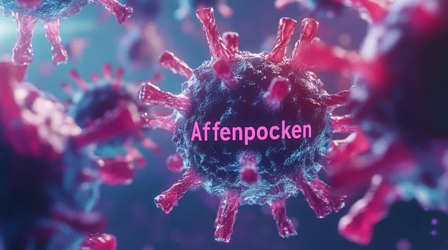 Detaillierte 3D-Illustration des Affenpockenvirus