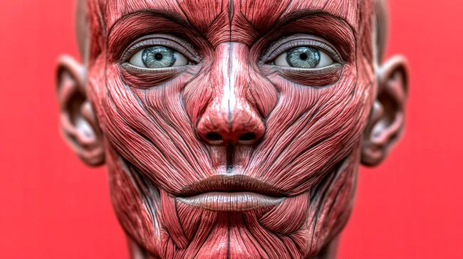 Detaillierte Ansicht der Gesichtsmuskulatur