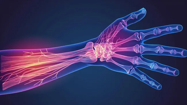 Detaillierte Ansicht des Handgelenks-Knochensystems