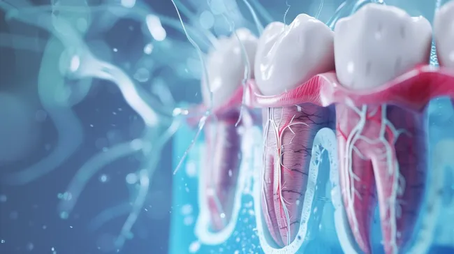 Detaillierte Darstellung der Zahnwurzelkanalbehandlung