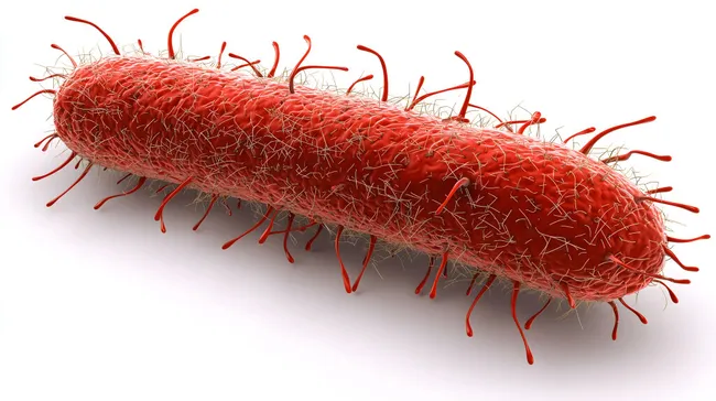 Detaillierte Darstellung eines E. coli-Bakteriums