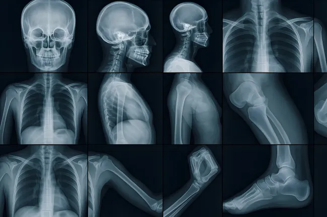 Detaillierte Röntgenaufnahmen des menschlichen Körpers