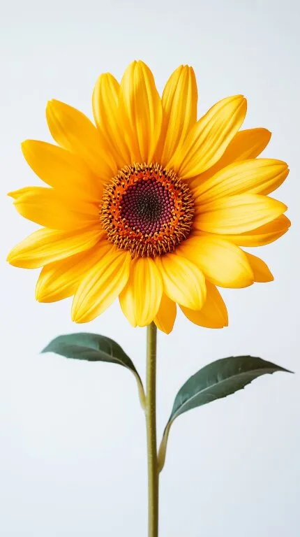 Detaillierte Sonnenblume auf weißem Hintergrund