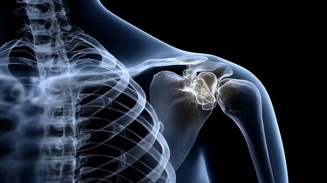 Detailliertes Röntgenbild der menschlichen Schulter
