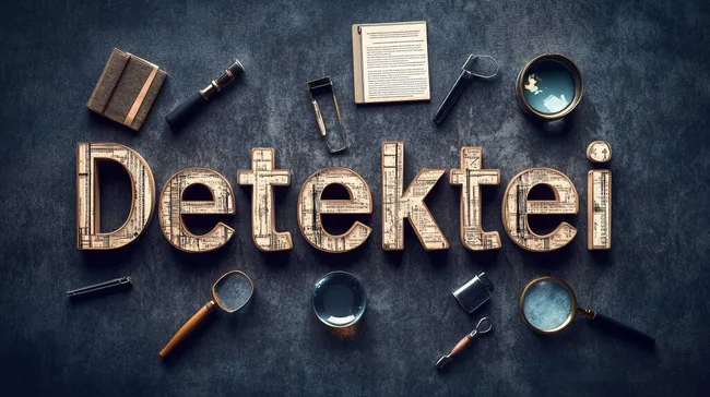 Detektivische Werkzeuge und Utensilien auf dunklem Hintergrund