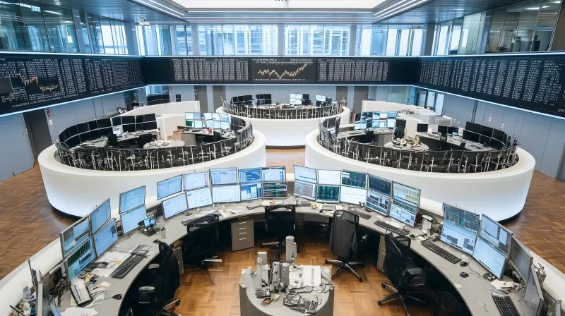 Deutsche Börse DAX Handel mit modernen Arbeitsplätzen