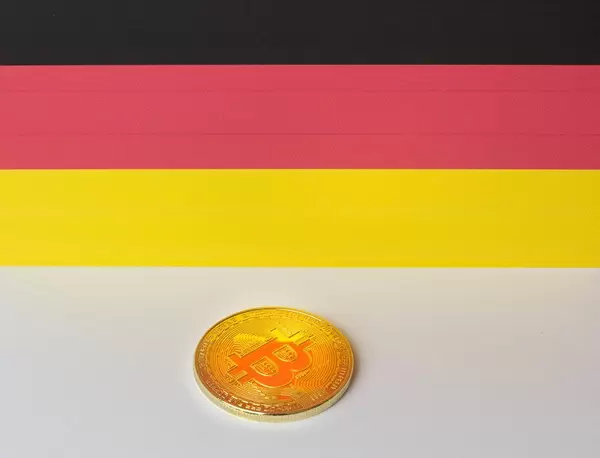 Deutsche Flagge und Bitcoin