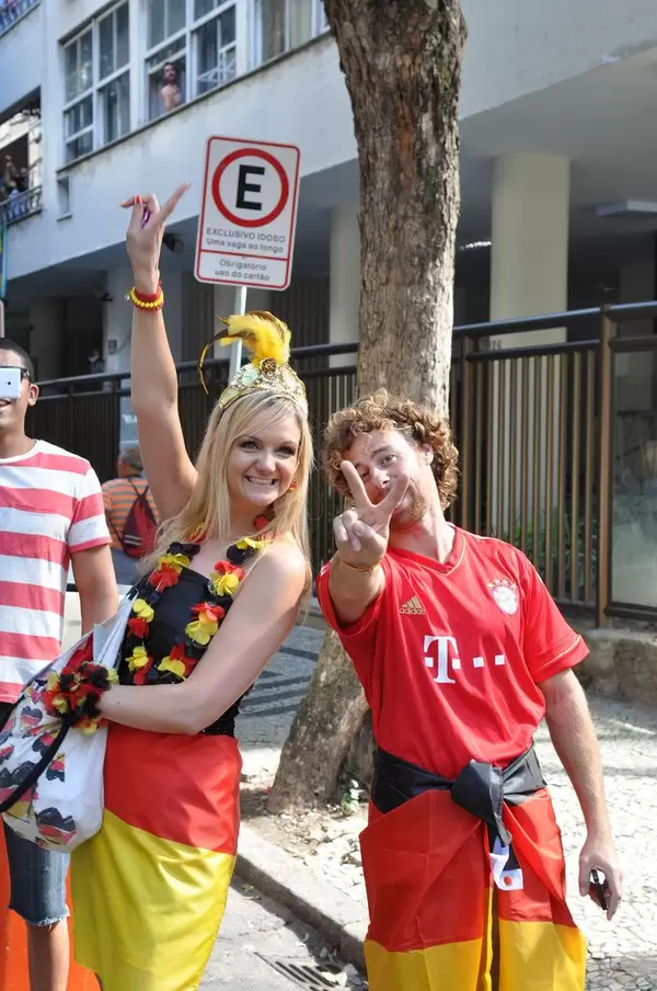 Deutsche Fußball-Fans auf den Straßen von Rio de Janeiro - Fußball-WM 2014, Brasilien