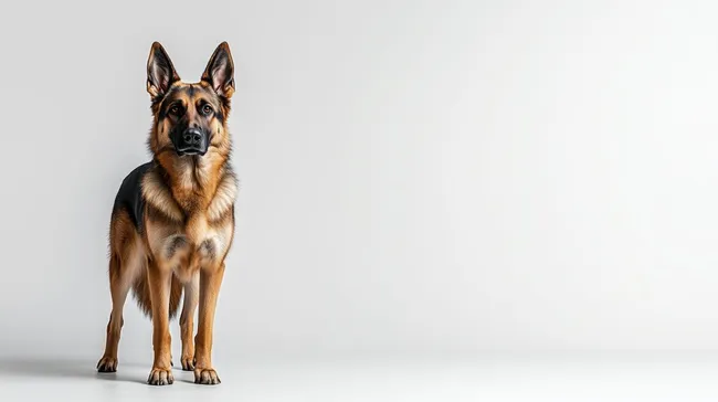 Deutscher Schäferhund in minimalistischer Umgebung