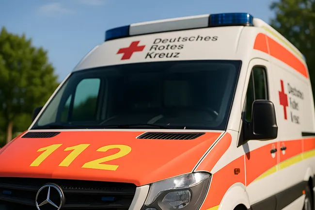 Deutsches Rotes Kreuz Rettungswagen im Einsatz