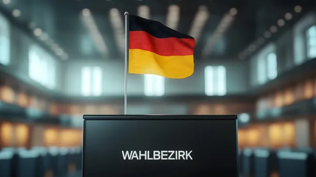 Deutschlandflagge im Wahllokal - Symbolische Abstimmung