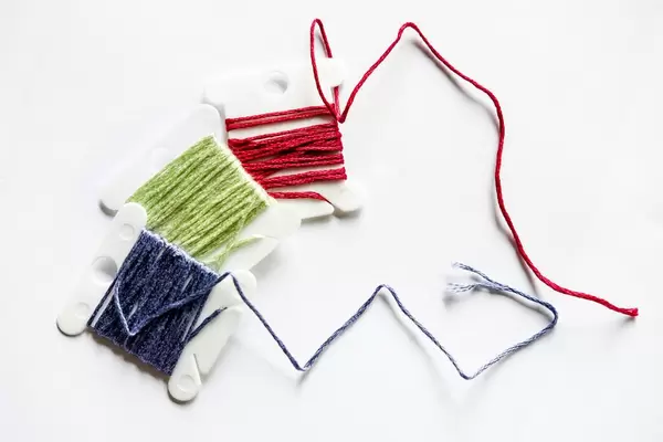 Different colors of sewing thread