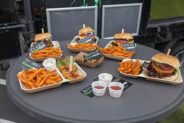 Different kinds of vegan burgers by Veggiewerk