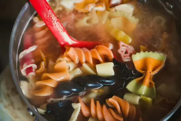 Different Type Of Pasta Boiing In Hot Water (Flip 2019)