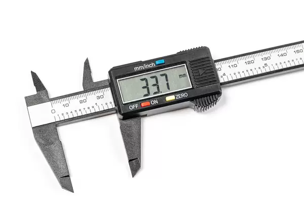 Digital electronic vernier caliper, close up