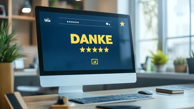 Digitale Danksagung mit Bewertungssterne