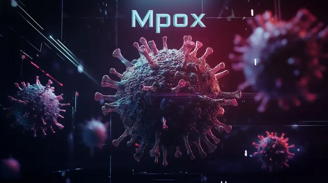 Digitale Darstellung des Mpox-Virus