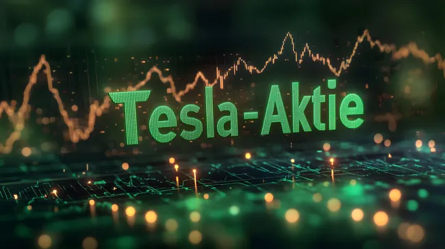 Digitale Finanzmarkt-Grafik mit Tesla-Aktie