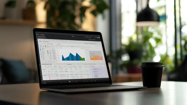 Digitale Geschäftsanalyse auf Laptop-Bildschirm