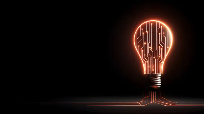 Digitale Glühbirne mit Schaltkreisdesign