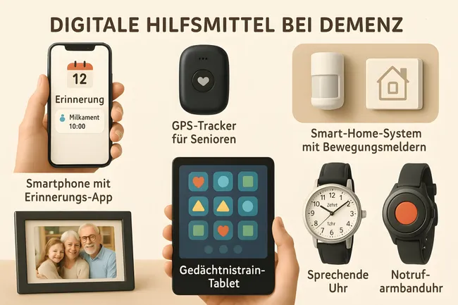 Digitale Hilfsmittel zur Unterstützung von Menschen mit Demenz