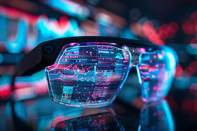 Digitale Innovationen durch futuristische Technik-Brille