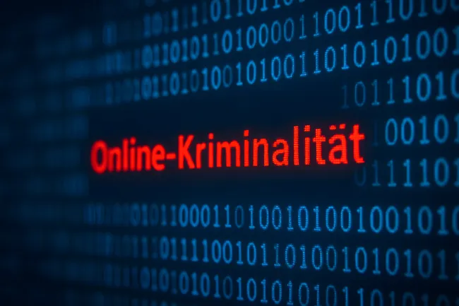 Digitale Kriminalität - Symbolbild für Onlinebetrug und Cybersicherheit