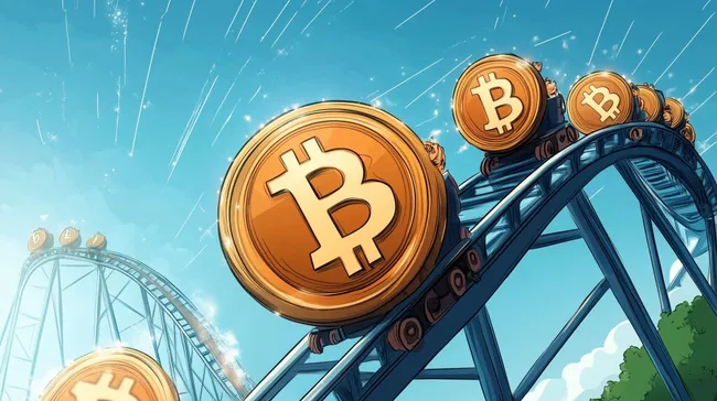 Digitale Krypto-Achterbahn - Abstrakte Bitcoin-Illustration